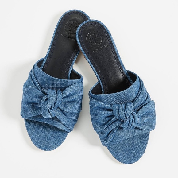 TORY BURCH Annabelle Bow Slide Denim Chamb… - Picture 6 of 15